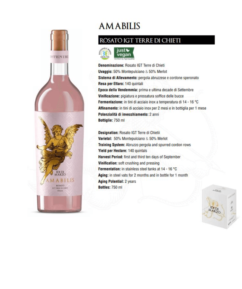 Amabilis Rosato technical sheet