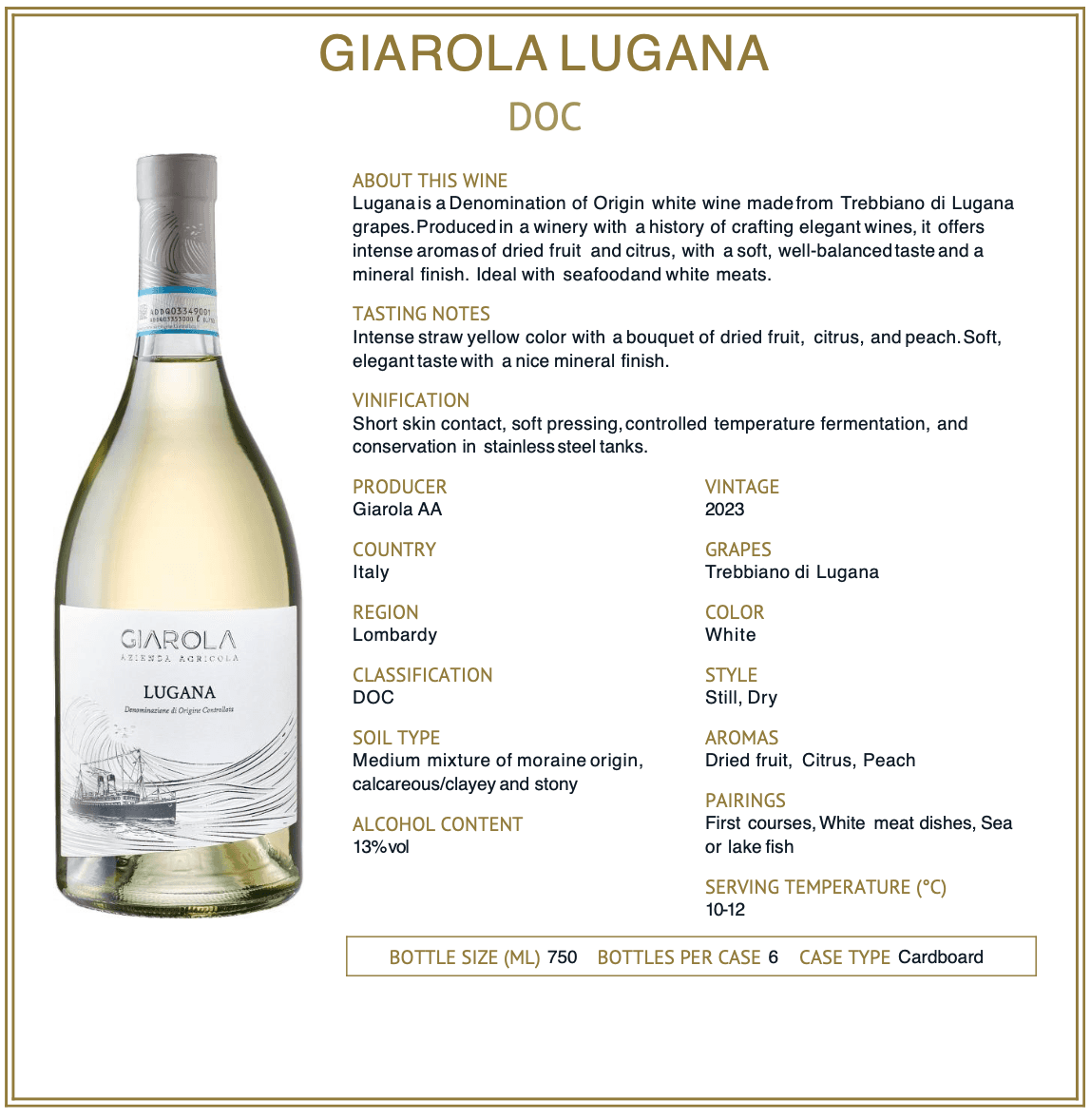 Giarola Lugana DOC technical sheet
