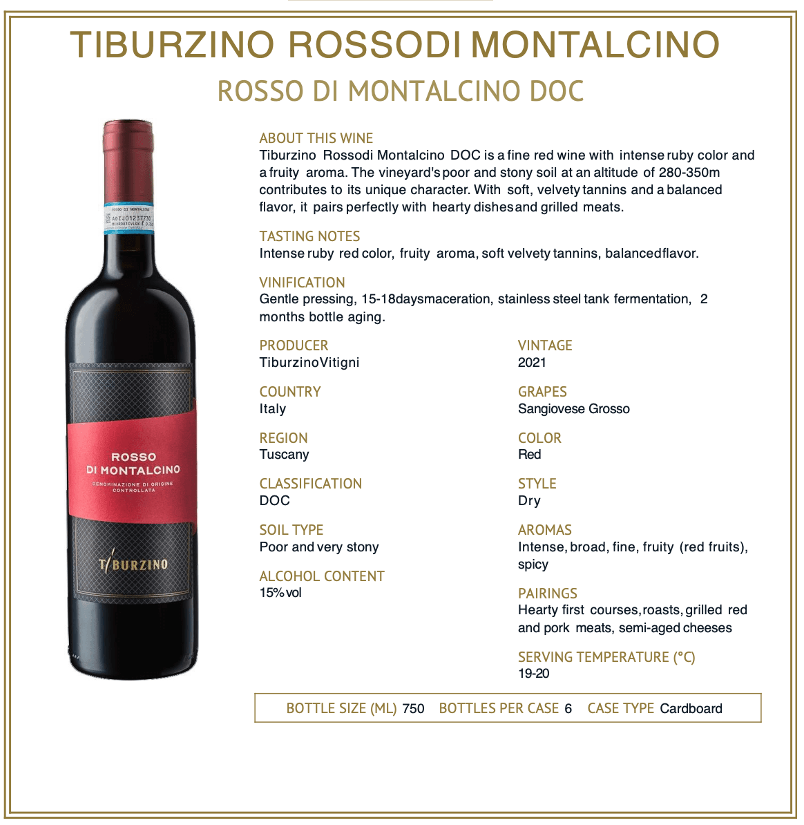 Rosso di Montalcino technical sheet